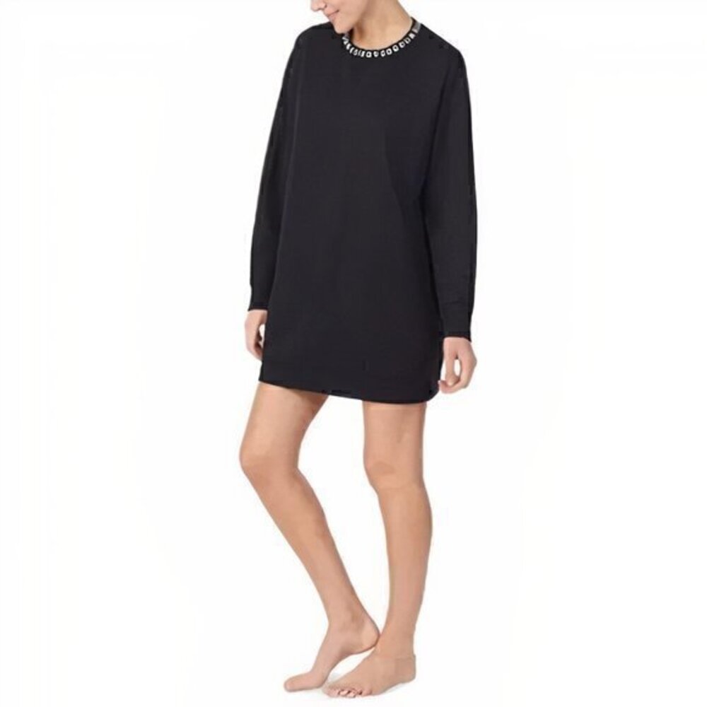 NWT!Dkny 1989 Logo fleece Shirt-Black M